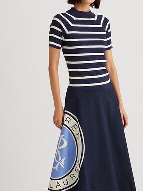 Logo Cotton Canvas A-Line Skirt